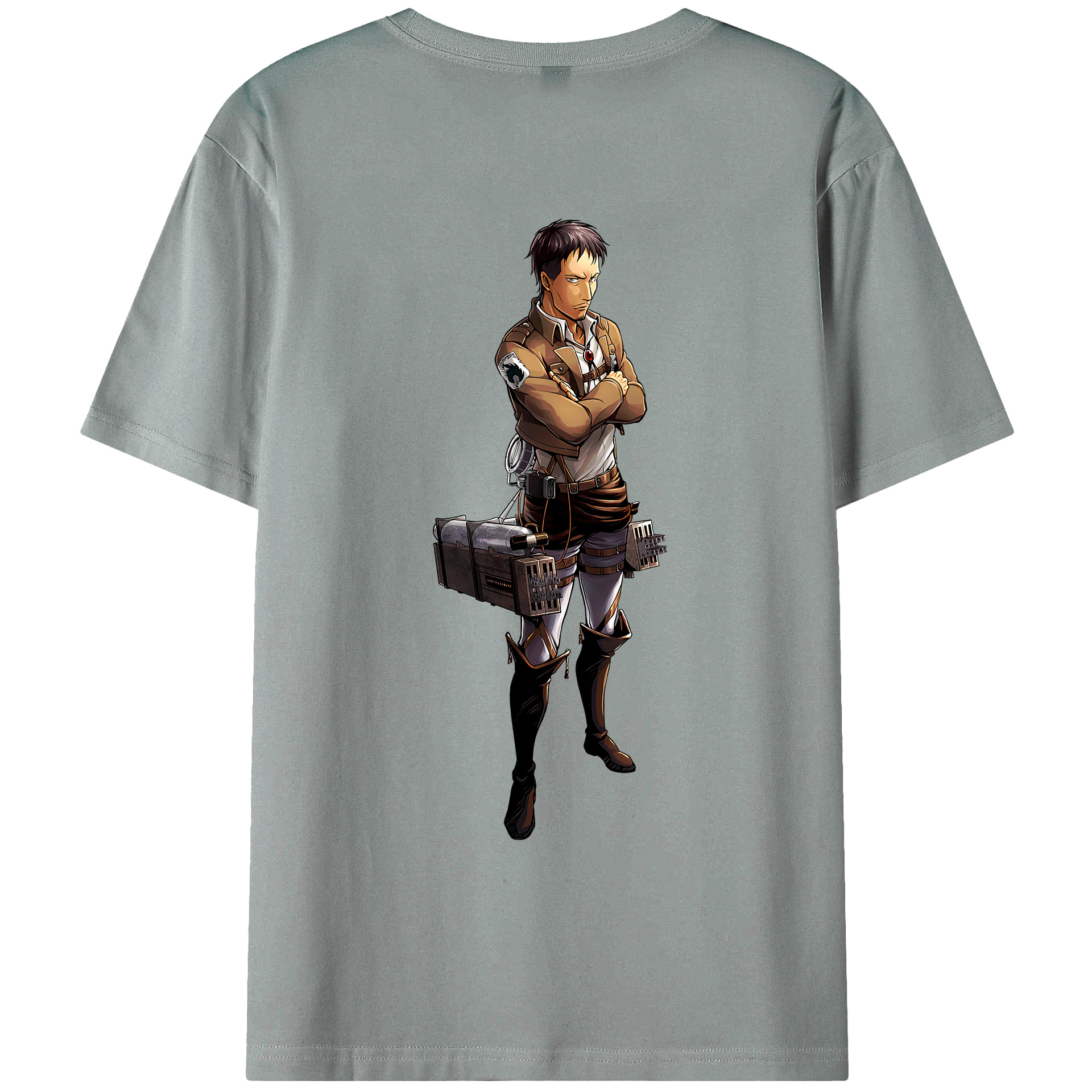 （画像用） 進撃の巨人 Attack on Titan 綿100％ メンズ半袖Tシャツ（バックプリント） 通気性